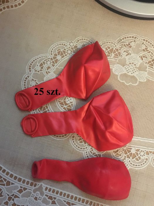 Czerwone balony lateksowe metalizowane 25 szt.