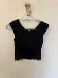 Czarny top koronka bawelna styl vintage