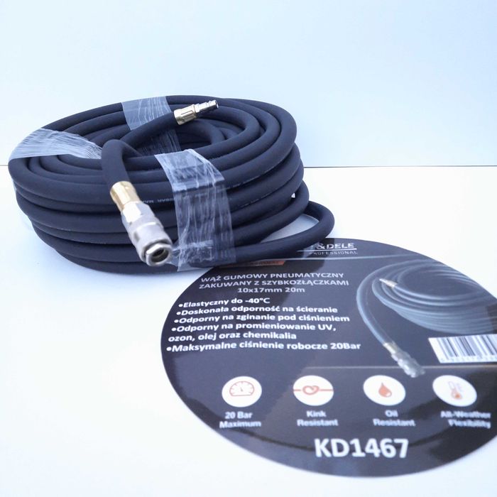 WĄŻ przewód PNEUMATYCZNY zakuwany ciśnieniowy 20bar 10x17mm 20m KD1467