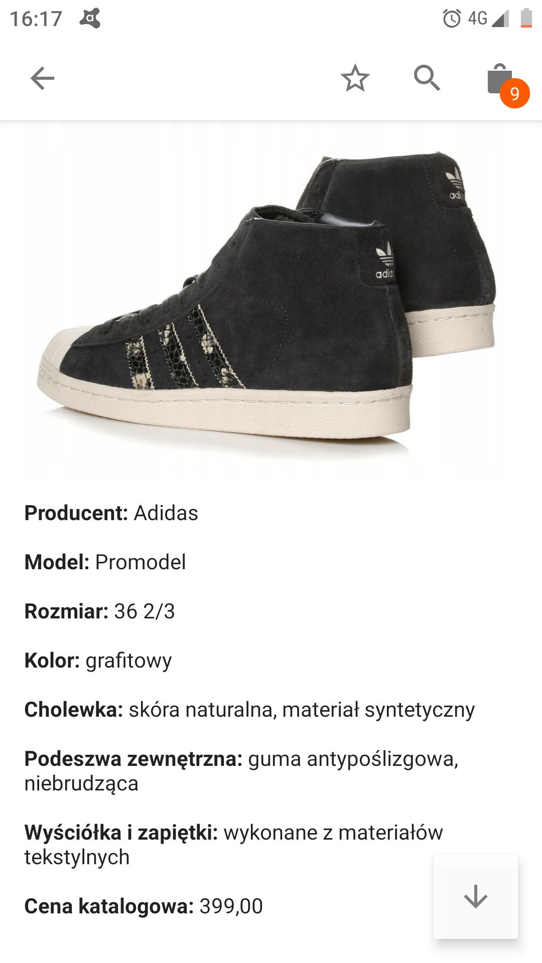 Adidas Superstar 36 2/3 szary grafit zamsz za kostkę