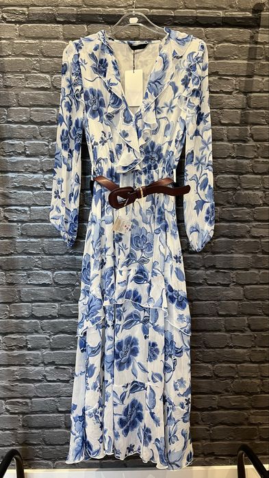 Sukienka falbanki midi Zara r M