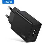 Ładowarka Sieciowa TOPK 10W USB Zrównoważone Ładowanie Urządzeń Czarna