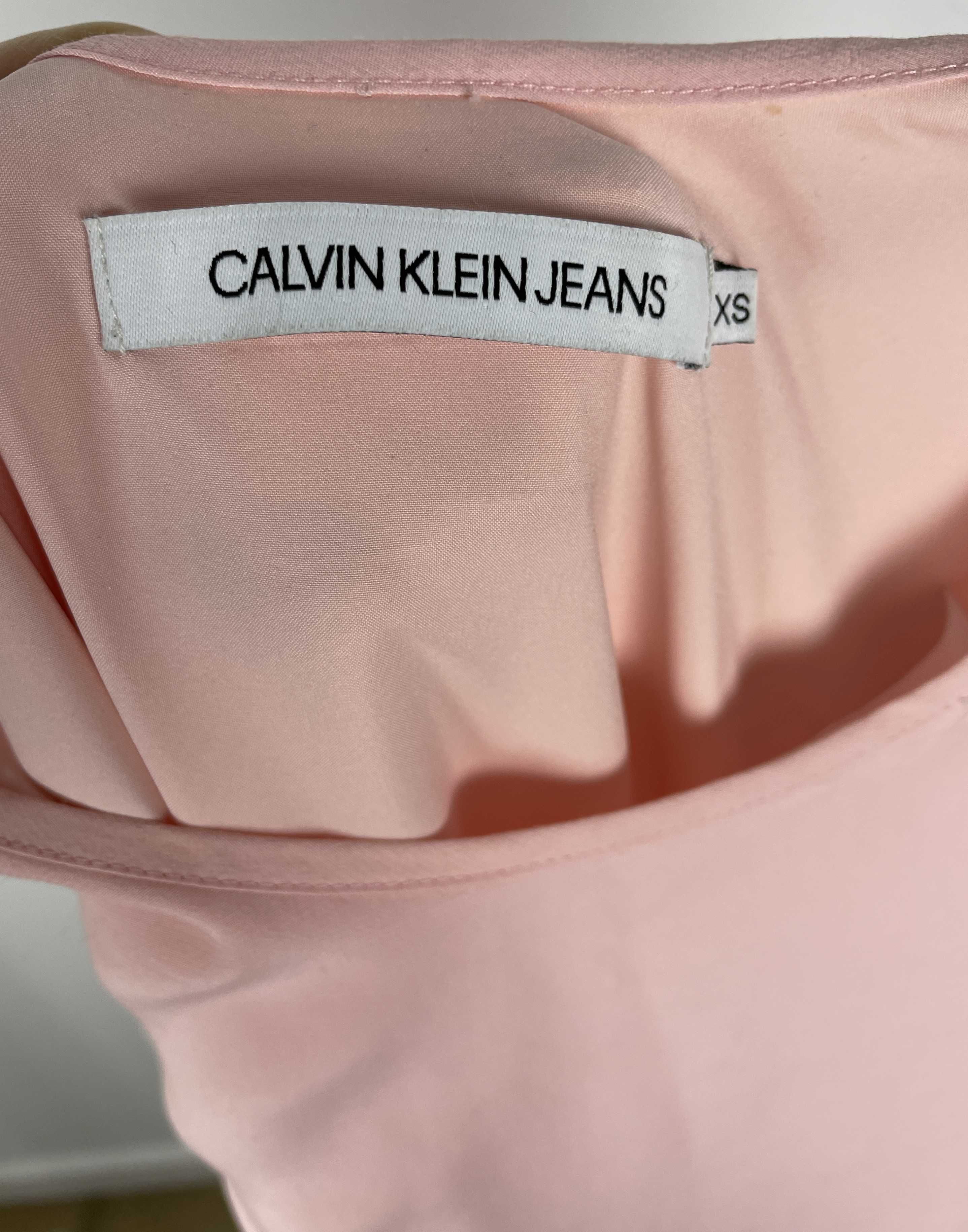 Nowa sukienka Calvin Klein XS 34 pudrowy róż wesele midi