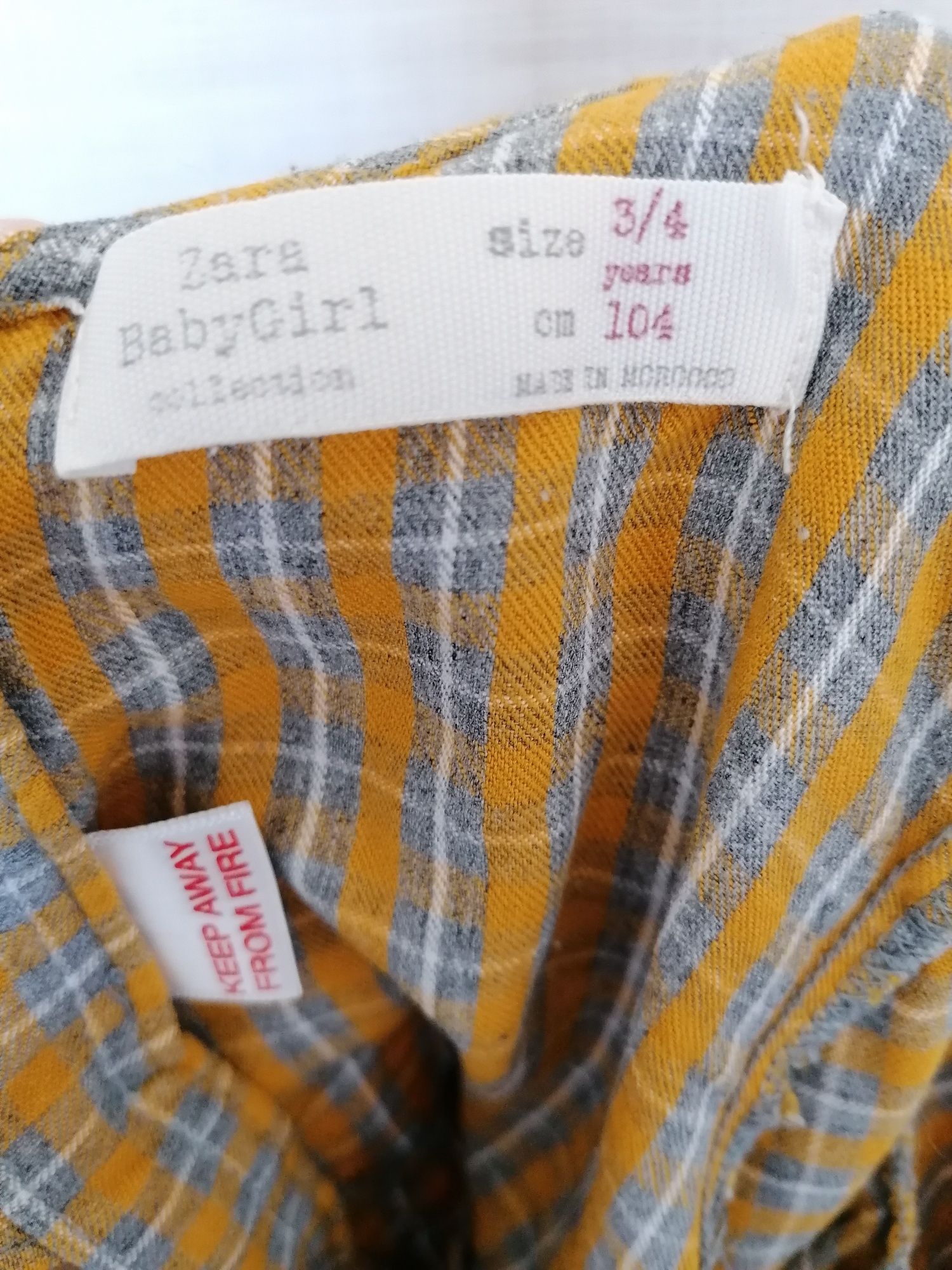 Bluzka dziewczęca Zara r.98/104, świąteczna koszula elegancka kratka