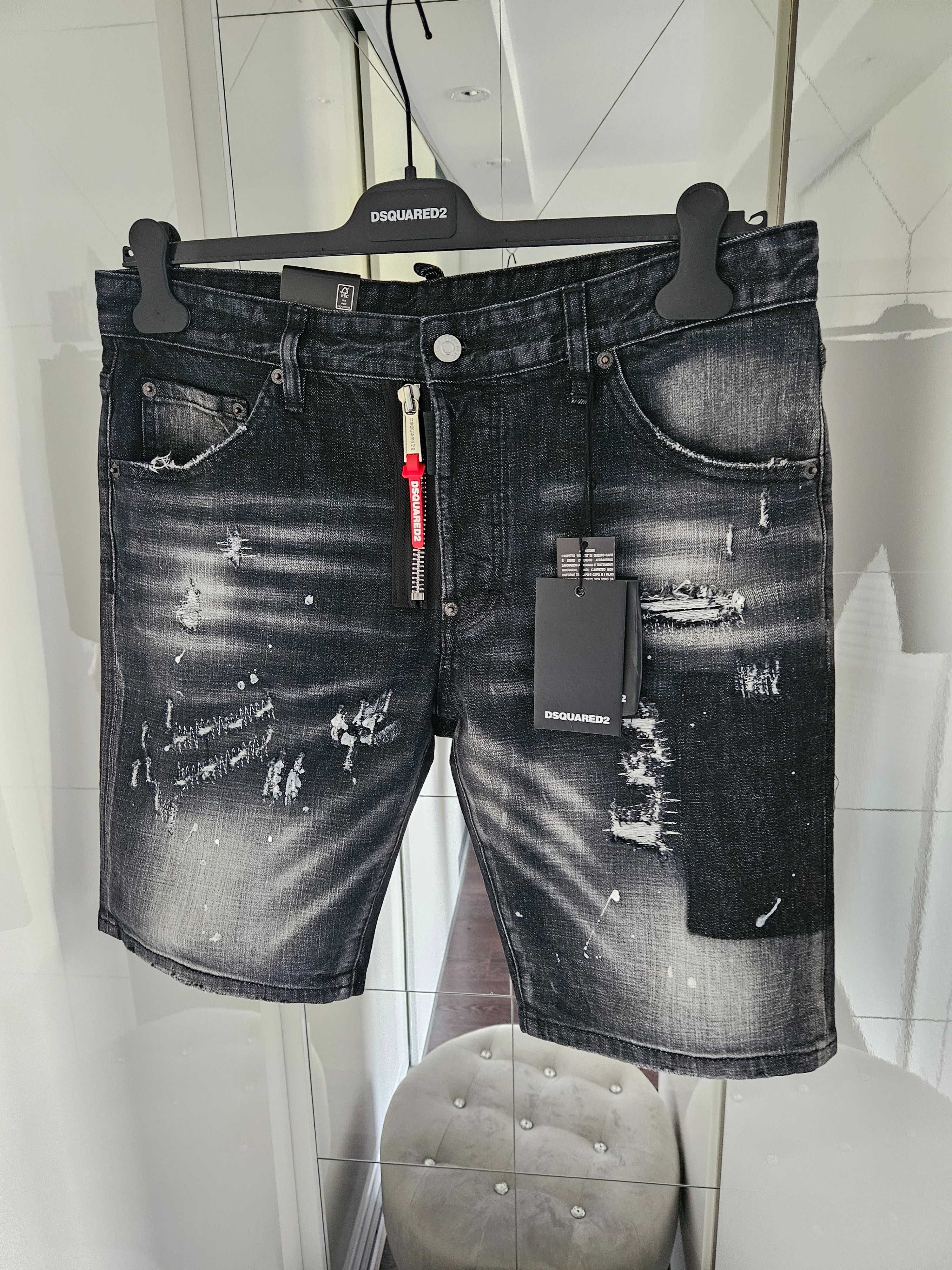 Dsquared2 spodenki jeansowe black edition