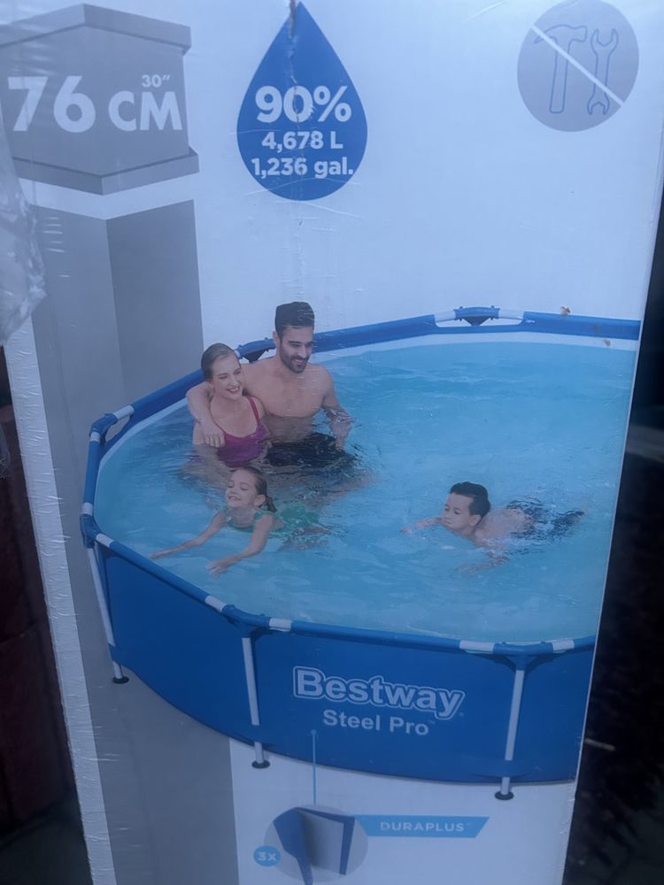 Basen bestway 3,05 m jak nowy wszystko w zestawie pompa chlor
