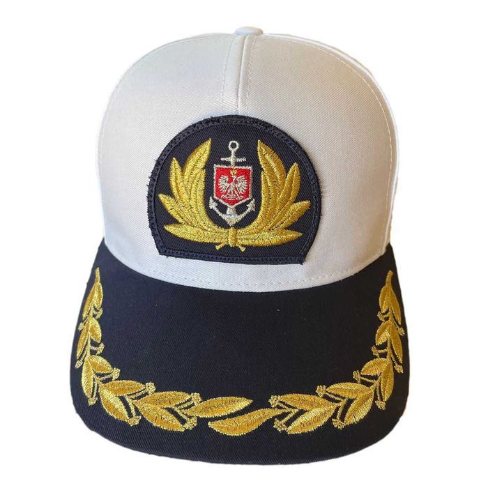 CZAPKA KAPITAŃSKA, czapka żeglarska, bejsbolówka, BIAŁA
