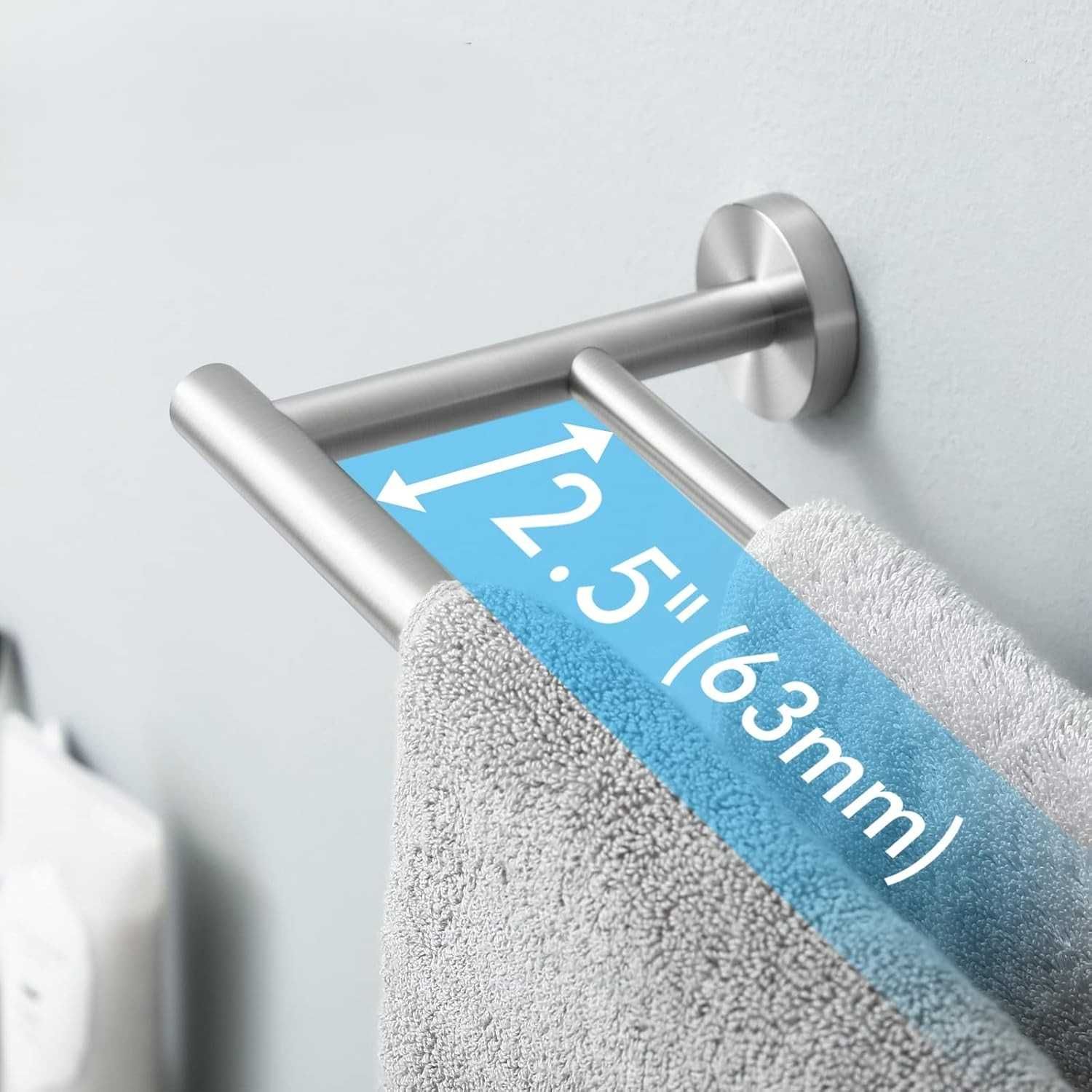 KES Podwójny Wieszak na Ręczniki 60 cm ze Stali Nierdzewnej