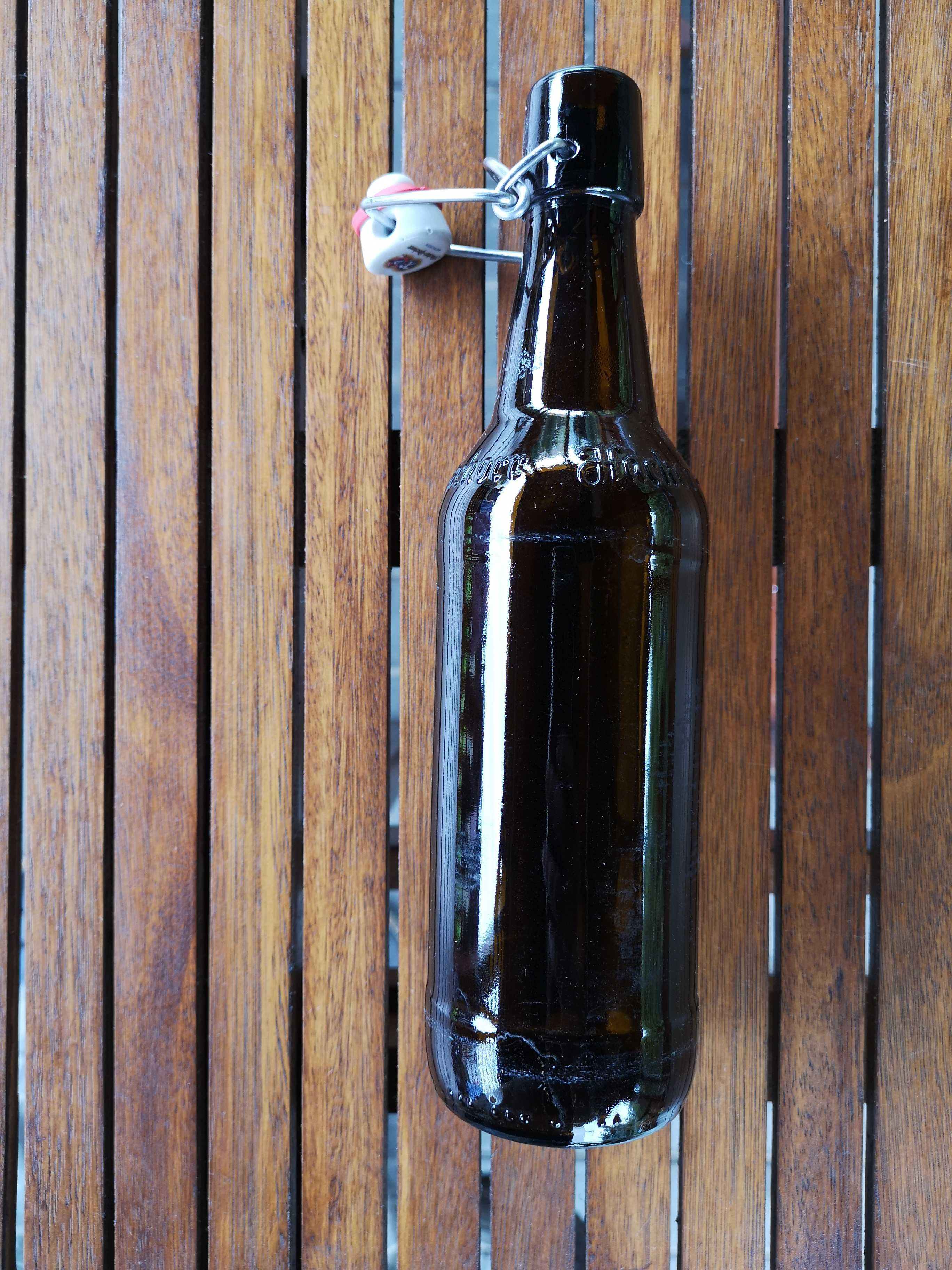 Butelki brązowe zamykane brązowe 0,5l - 18 szt + skrzynka