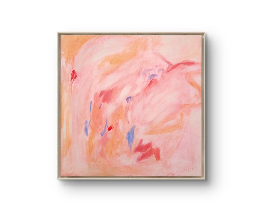 Abstrakcyjny obraz akrylowy 60x60cm "Delikatność"