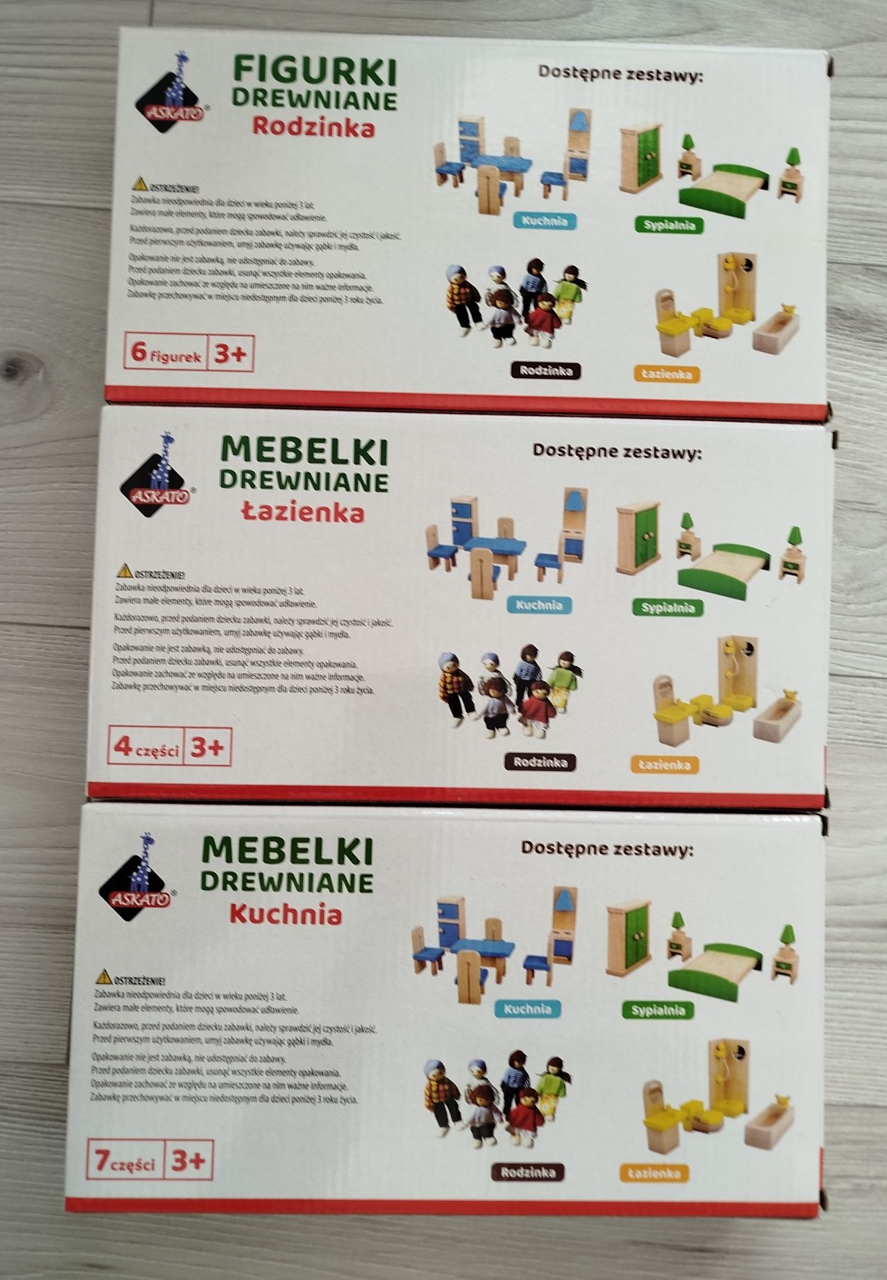 Drewniane laleczki + mebelki