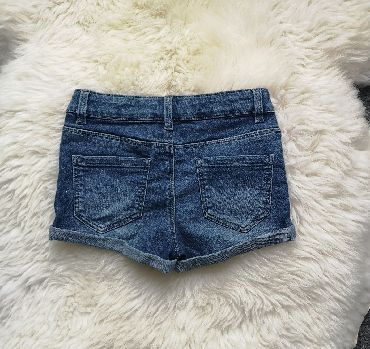 Dziewczęce, krótkie spodenki jeans | C&A | r. 128