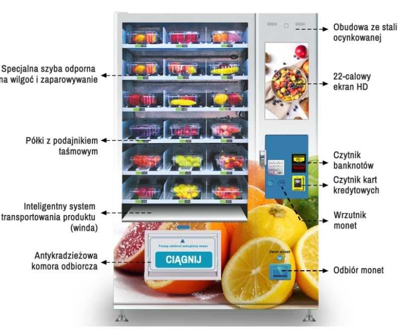 Automat vendingowy, kiosk samoobsługowy, NOWY + zabudowa