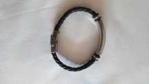 Pulseira de homem em aço e couro