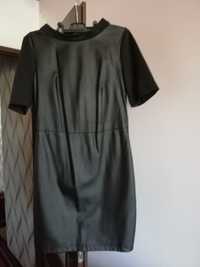 Mini sukienka quiosque, czarna przód skórzany
