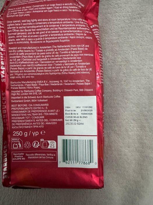 Kawa Starbucks Christmas blend 100% arabica