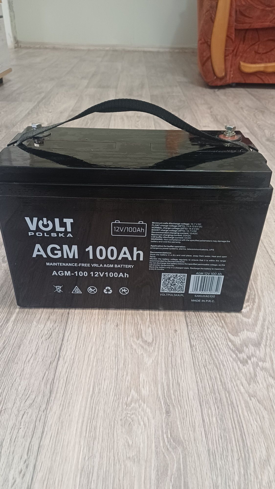 Акумулятор для ДБЖ Volt Polska AGM 12V 100Ah VRLA (6AKUXAG100)