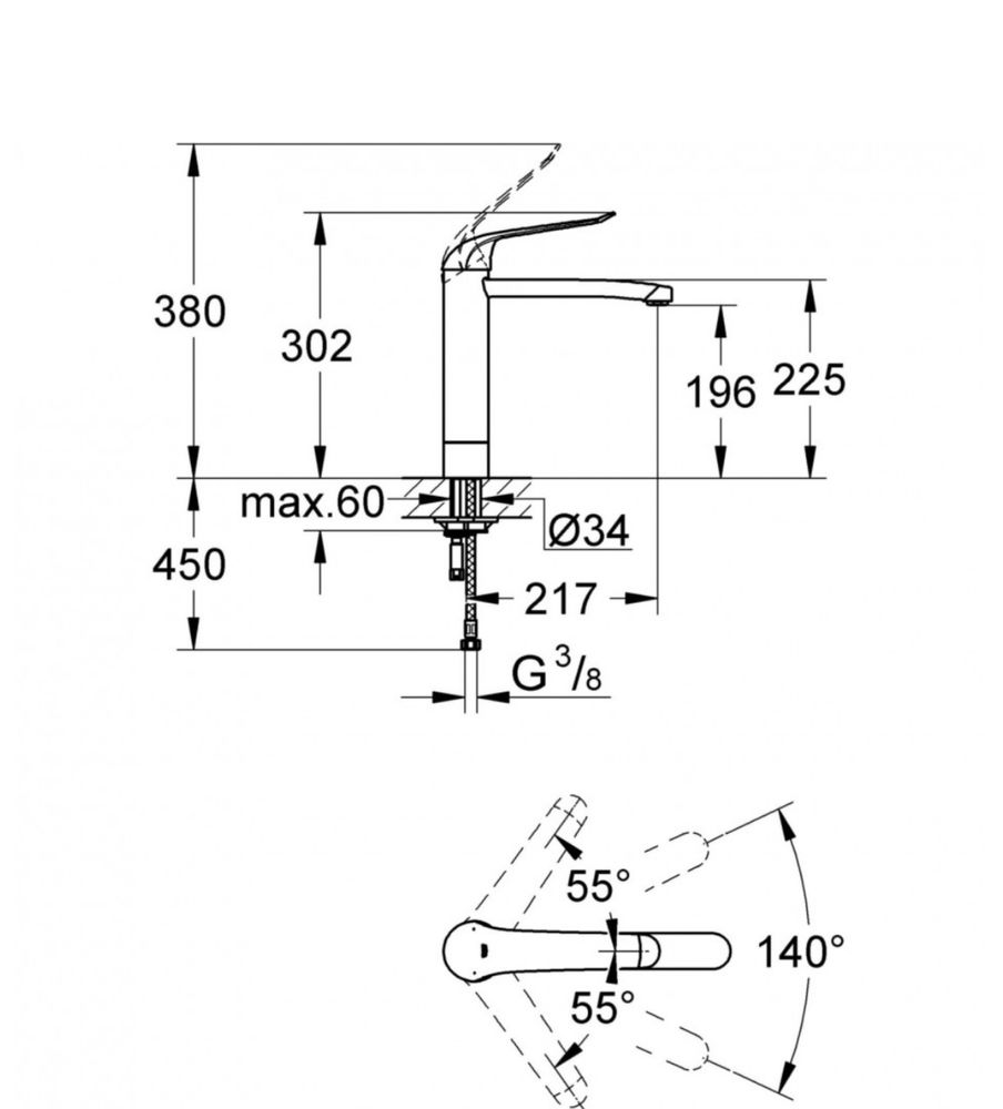 Grohe Euroeco Special bateria umywalkowa chrom 302- 08000 NOWA