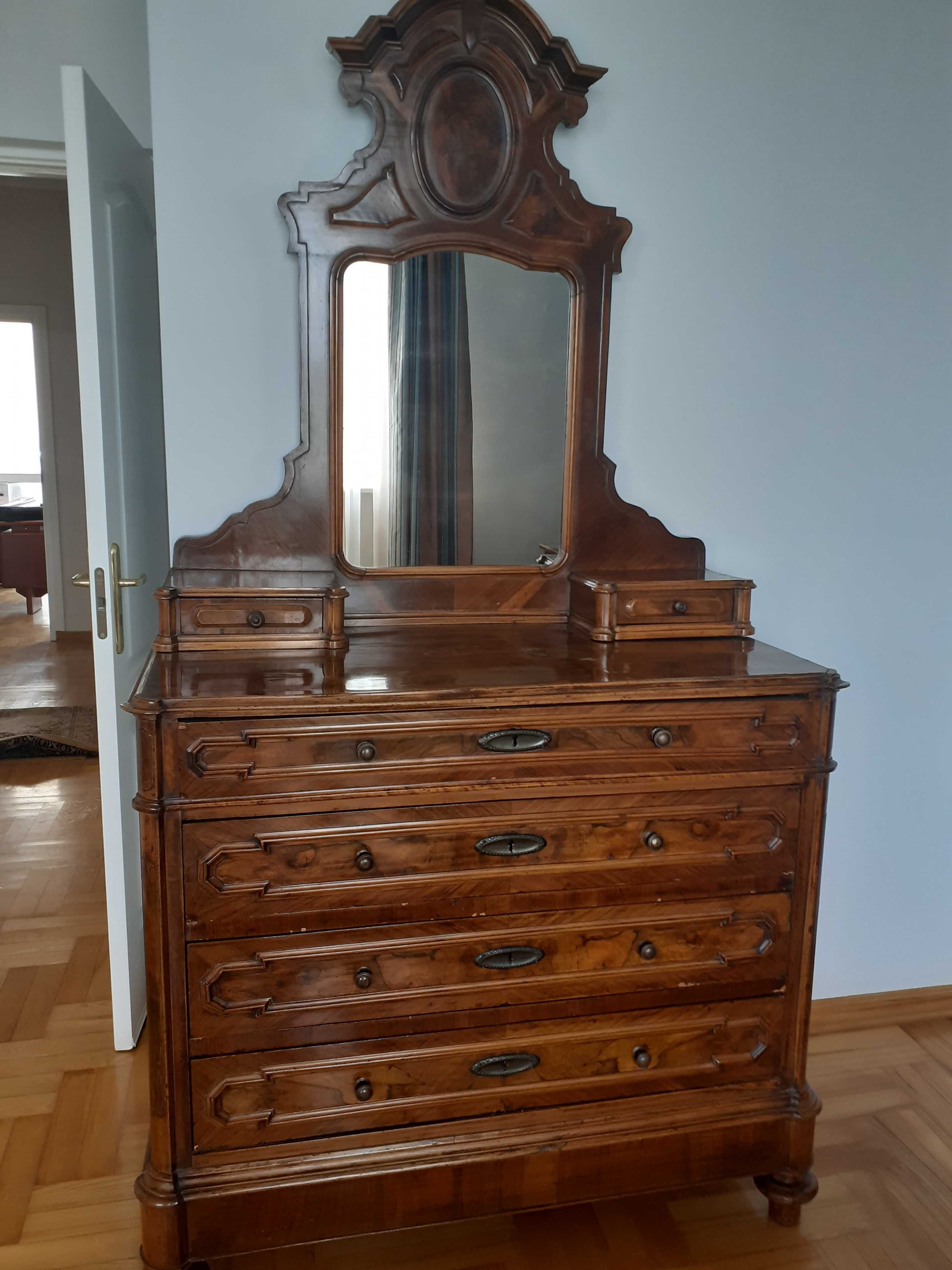 Sekretarzyk  komoda z lustrem xix/xx w.