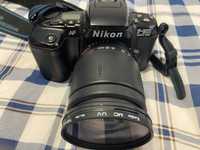 Aparat Nikon F-601 + obiektyw Tamron AF ASPHERICAL + pokrowiec