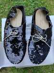 Anniel 39 czarne cekiny nowe buty oksfordy kafka