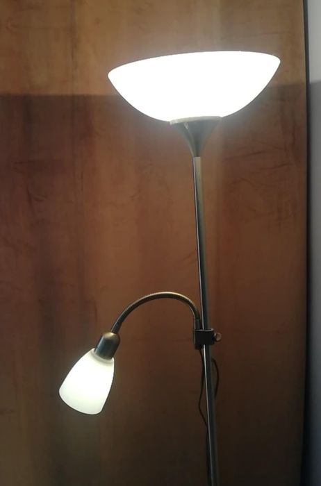 Lampa stojąca do pokoju, dwie żarówki E27 + E14