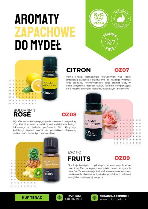 Aromat zapachowy do mydeł i kosmetyków Fresh 10ml