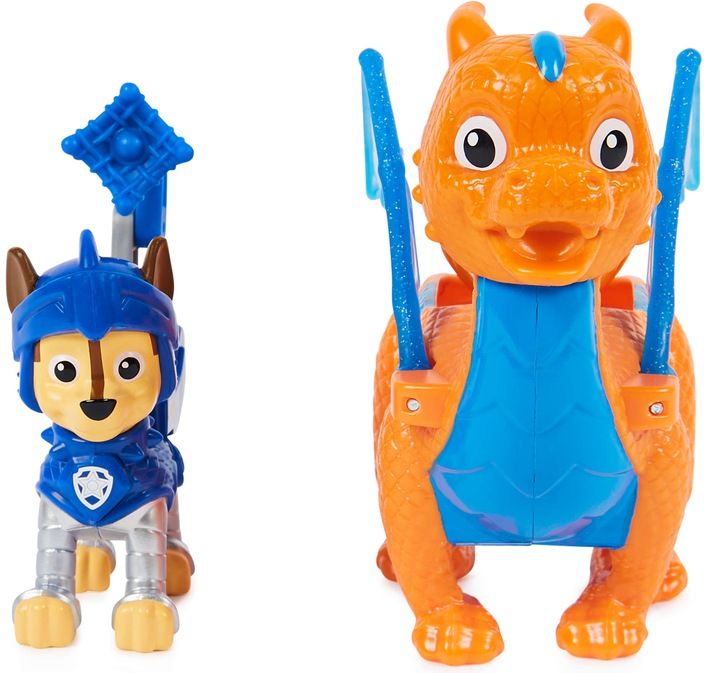 Psi Patrol Rycerze Figurka Chase I Duży Smok Draco