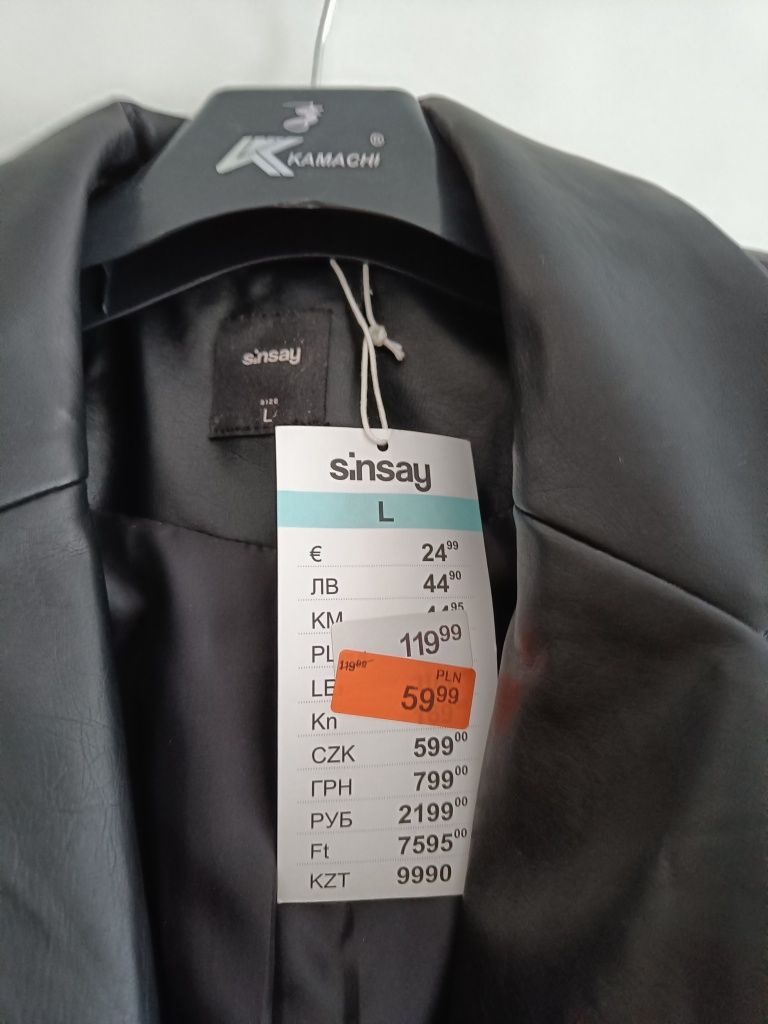 Marynarka z eko skóry  Sinsay