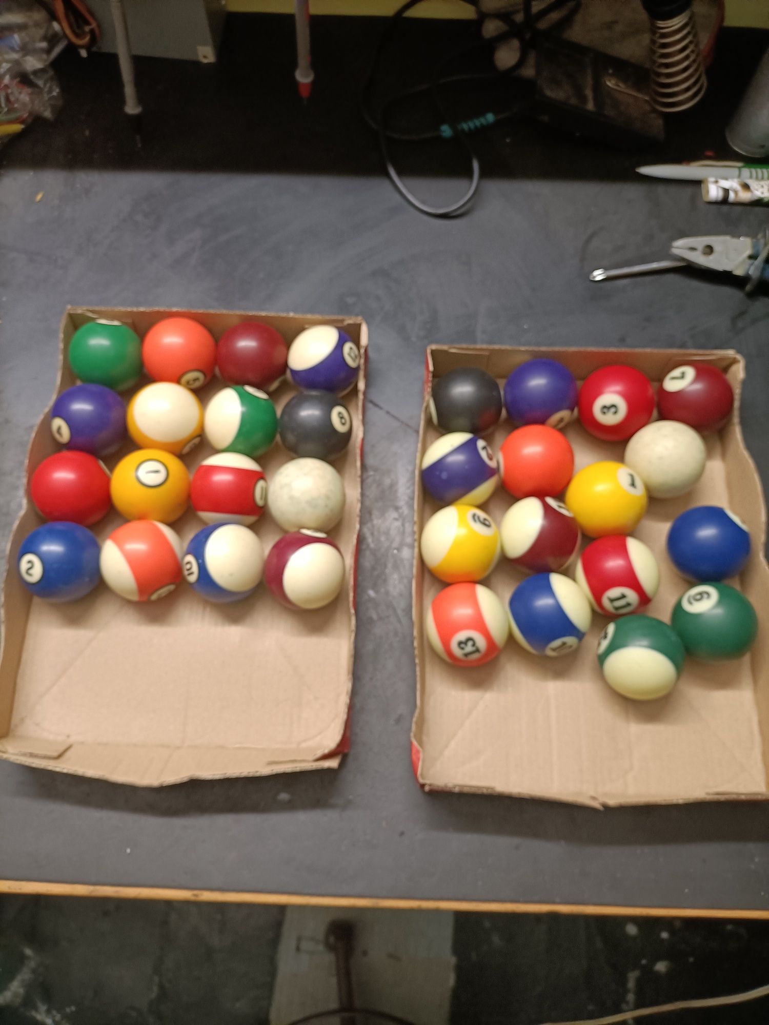 Bolas de snooker pool bilhar usadas -conjunto