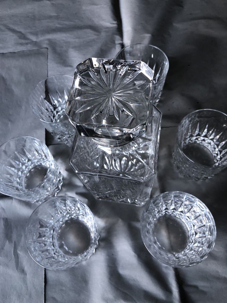 Garrafa Cristal com 6 copos. Ctistal