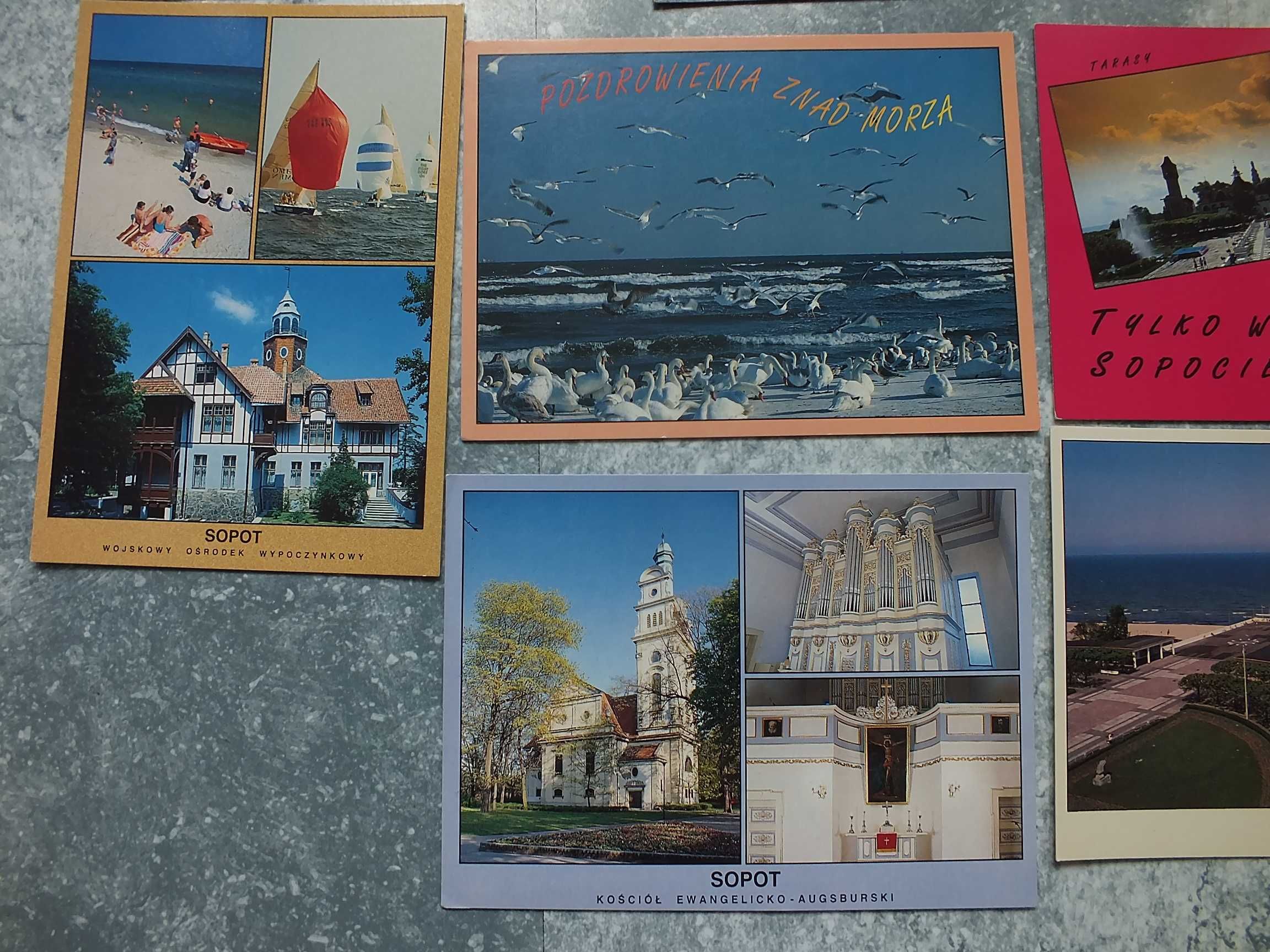 10szt. kartki pocztowe,widokówki SOPOT morze,pocztówki 1994r.,Polska