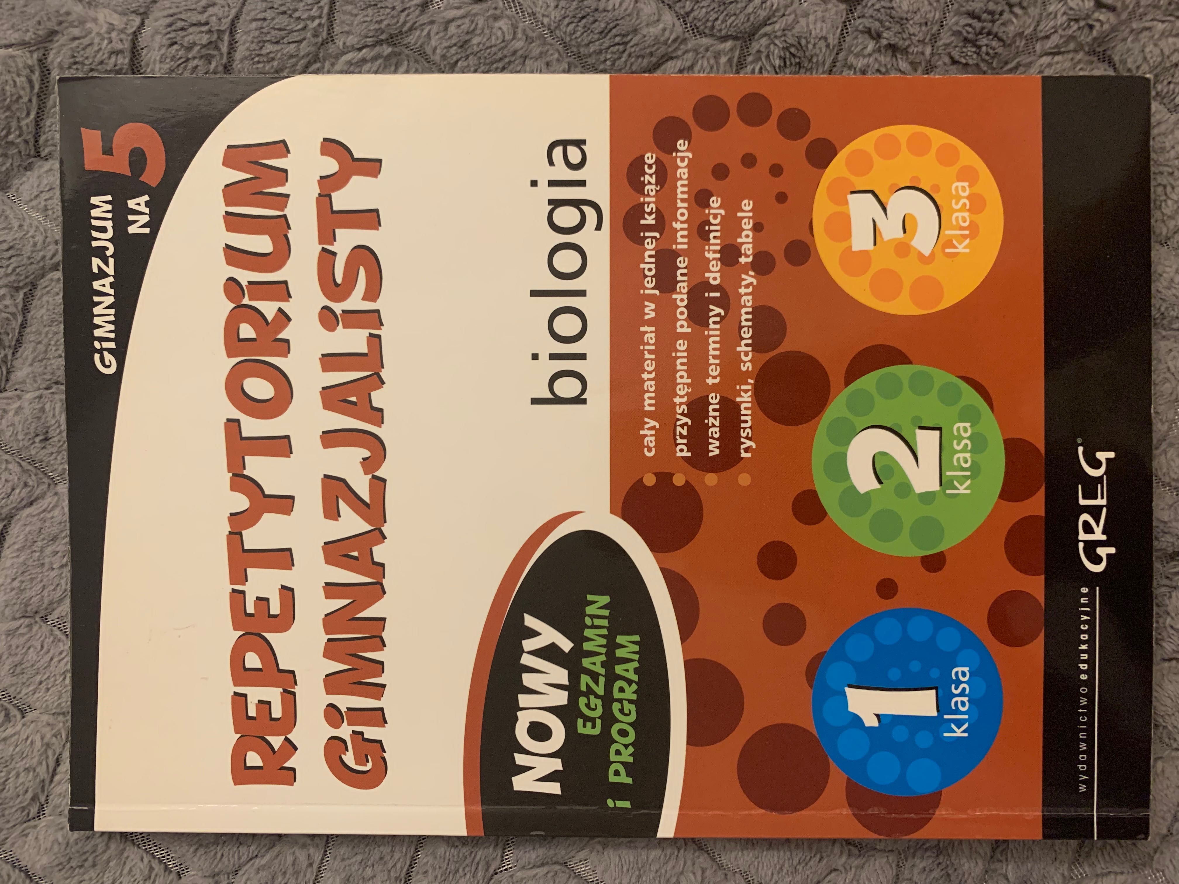 Książka: Repetytorium Gimnazjalisty - biologia. Wydawnictwo: GREG.