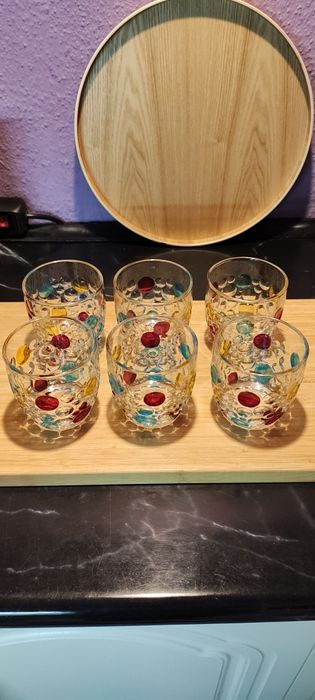 Kolorowe szklanki, malowane ręcznie 350ml, 6 sztuk