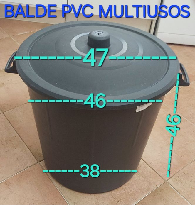 BALDE EM PVC MULTIUSOS 60LT.Casa,Quarto,Arrumação,Construção.