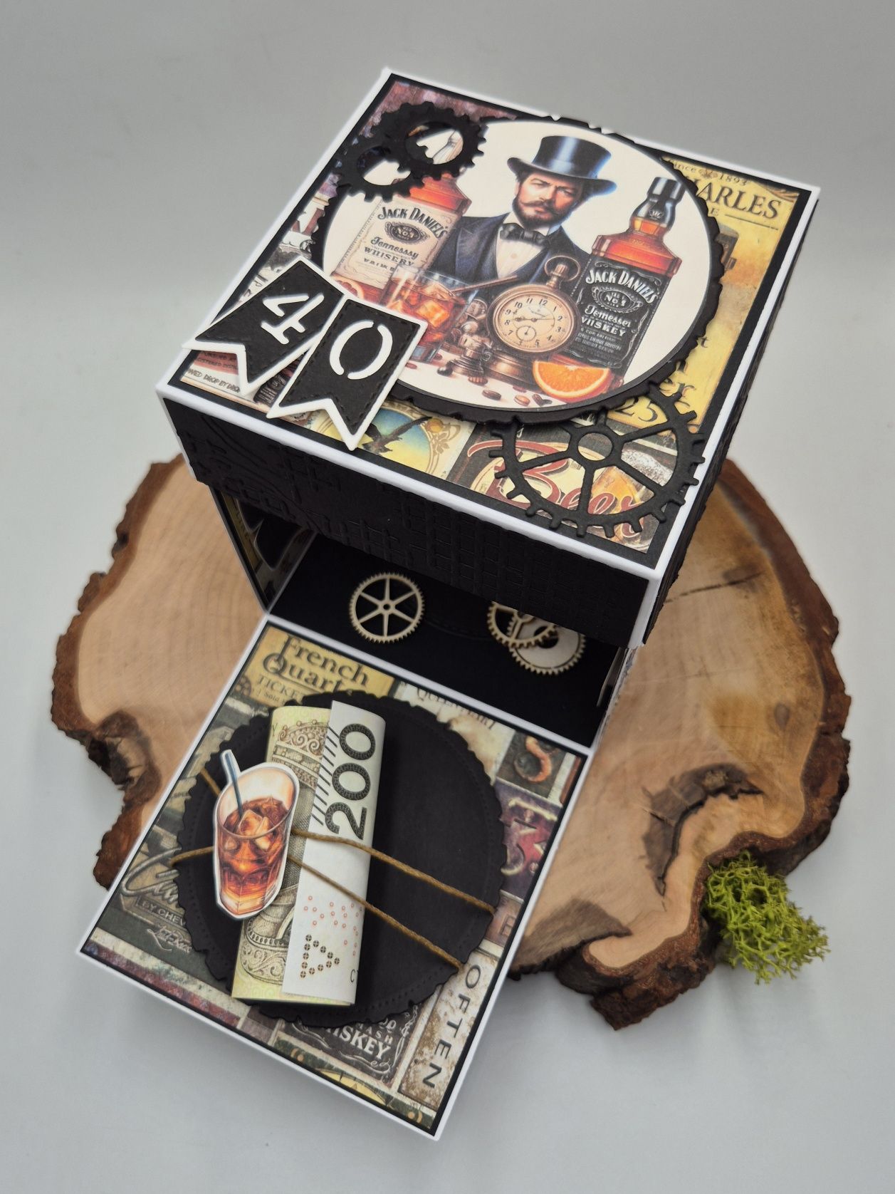 Exploding box 40-stka urodziny mężczyzna super prezent dowolna cyfra