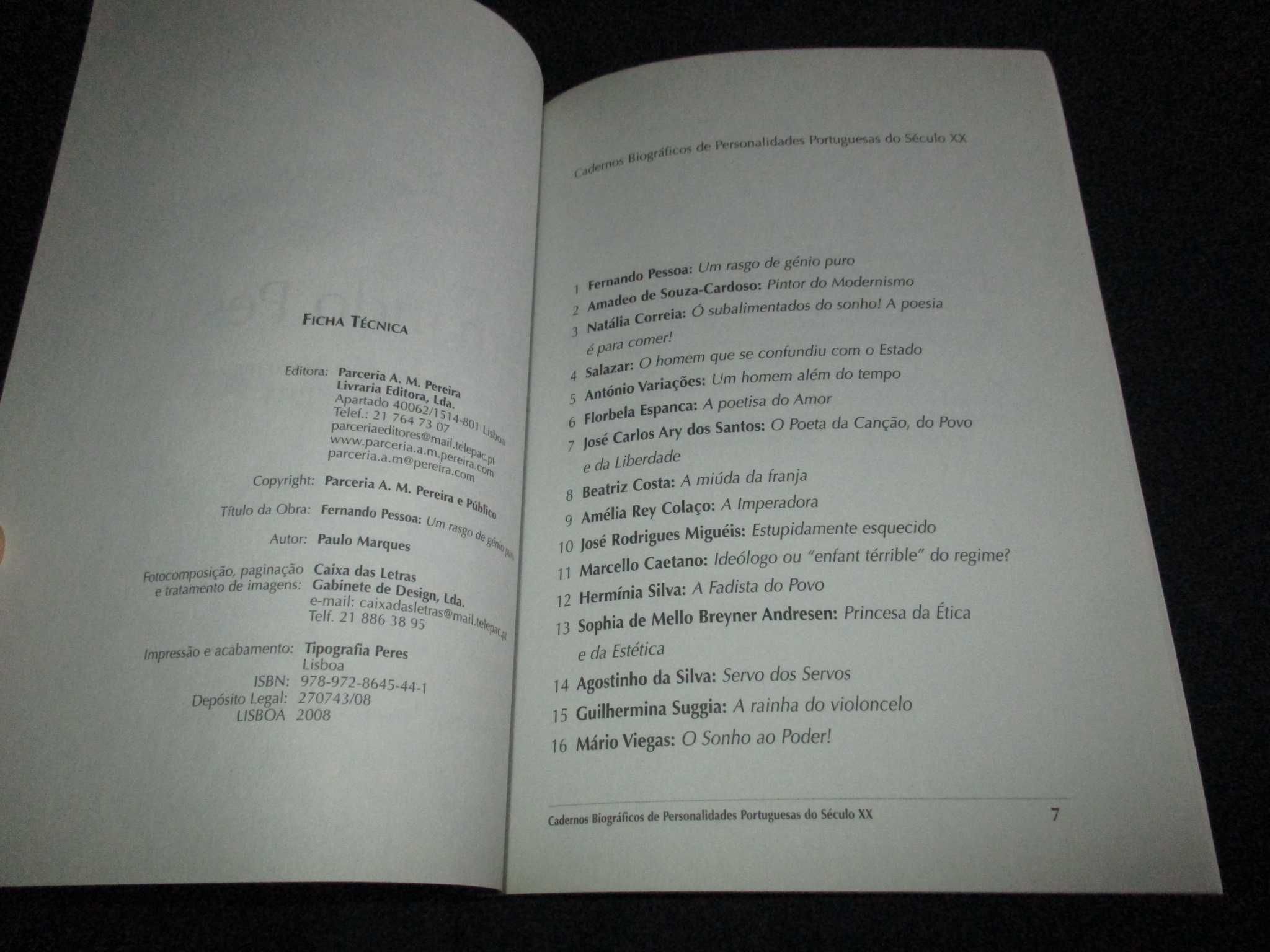 Livro Cadernos Biográficos 1 Fernando Pessoa