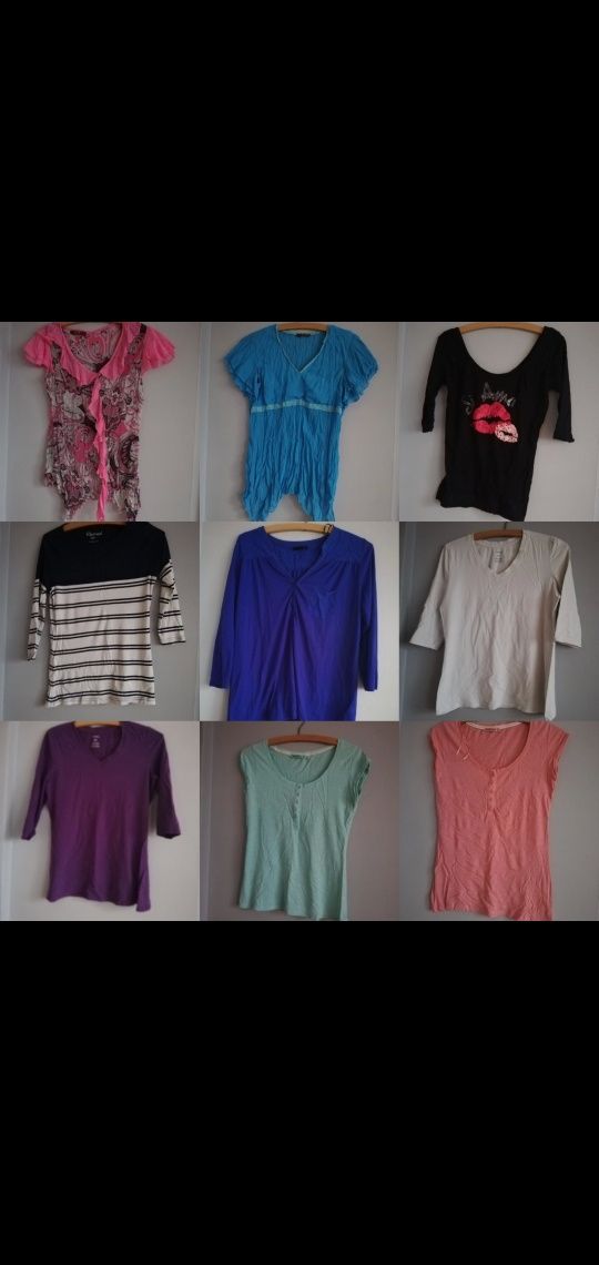 Paka 20 szt ubrań pidżama marynarka bluzka sweter koszulka t-shirt s/m