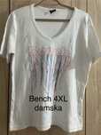 Bench 4XL  damska bluzka krótki rękaw biała bawełna Logo lato Vintage