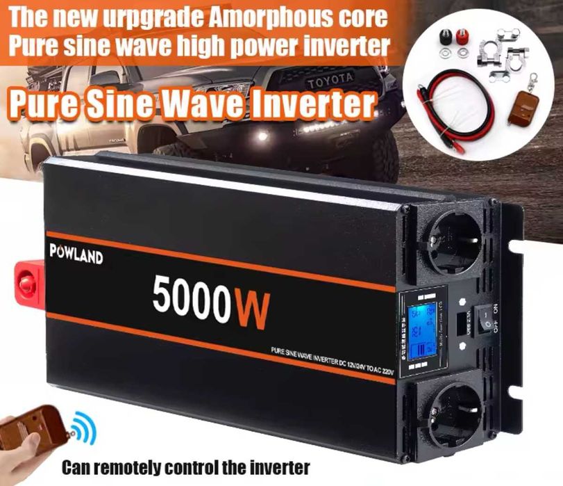 Inversor ONDA PURA 5000W 24v-220v - com comando NOVO