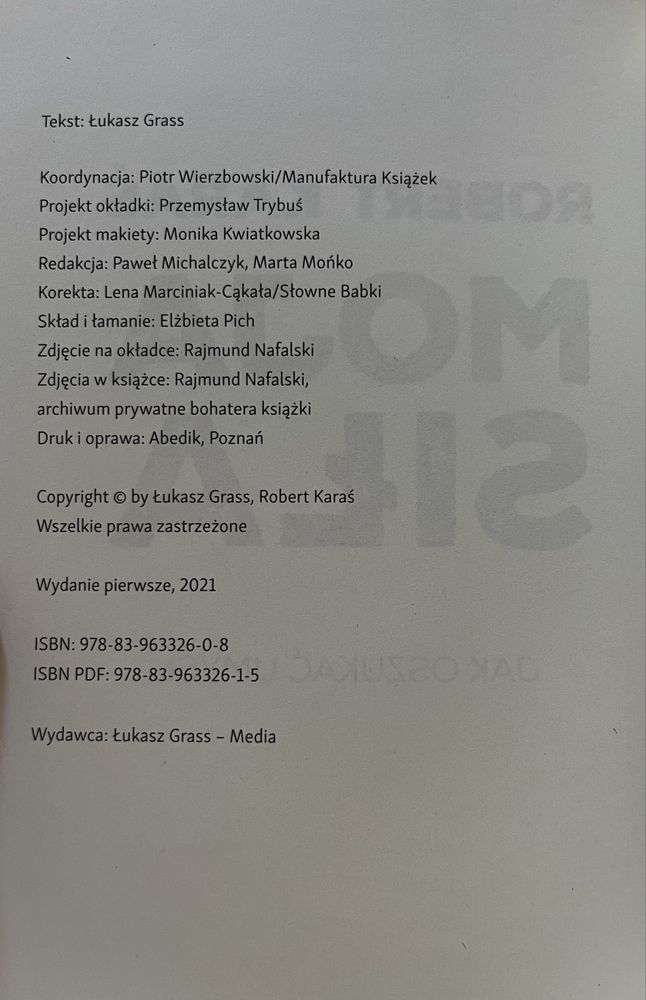 Robert Karaś Łukasz Grass Moja siła. Jak oszukać umysł + autografy