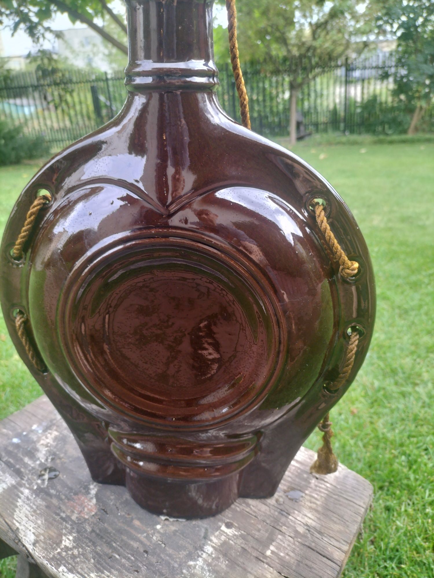 Butelka ceramiczna rękodzieło stara