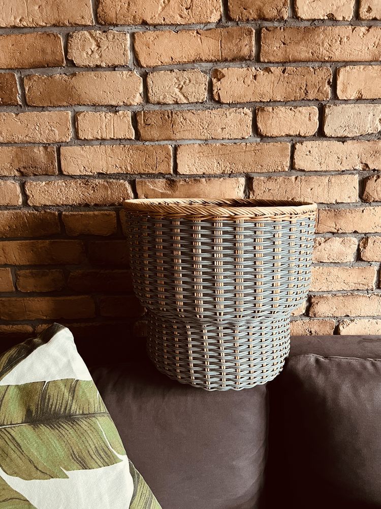 Ikea doniczka rattanowa boho vintage duża XL