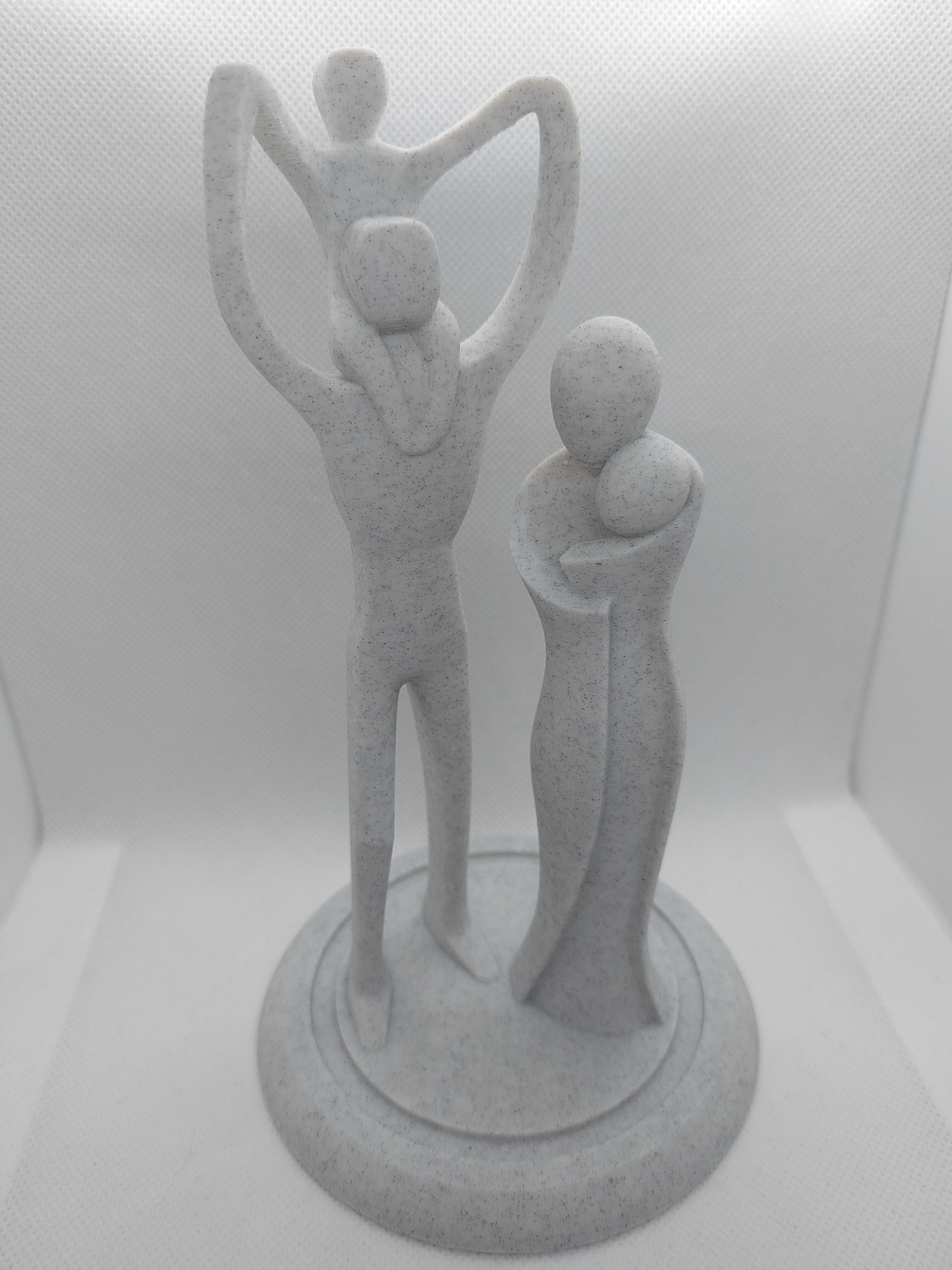 Statua, rodzina, 3D, dekoracja stojąca