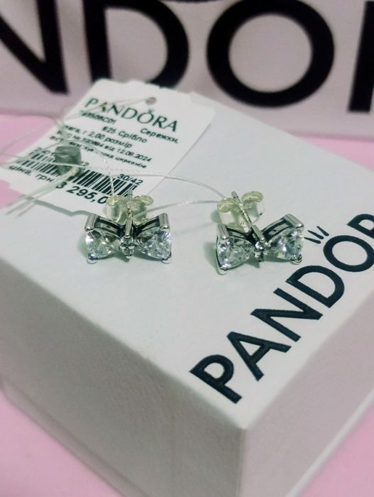 Сережки Пандора Pandora оригінал срібні нові