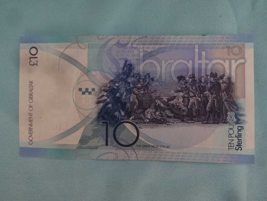 Banknot Gibraltar 10 pounds 2010 seria AAA bardzo dobry stan