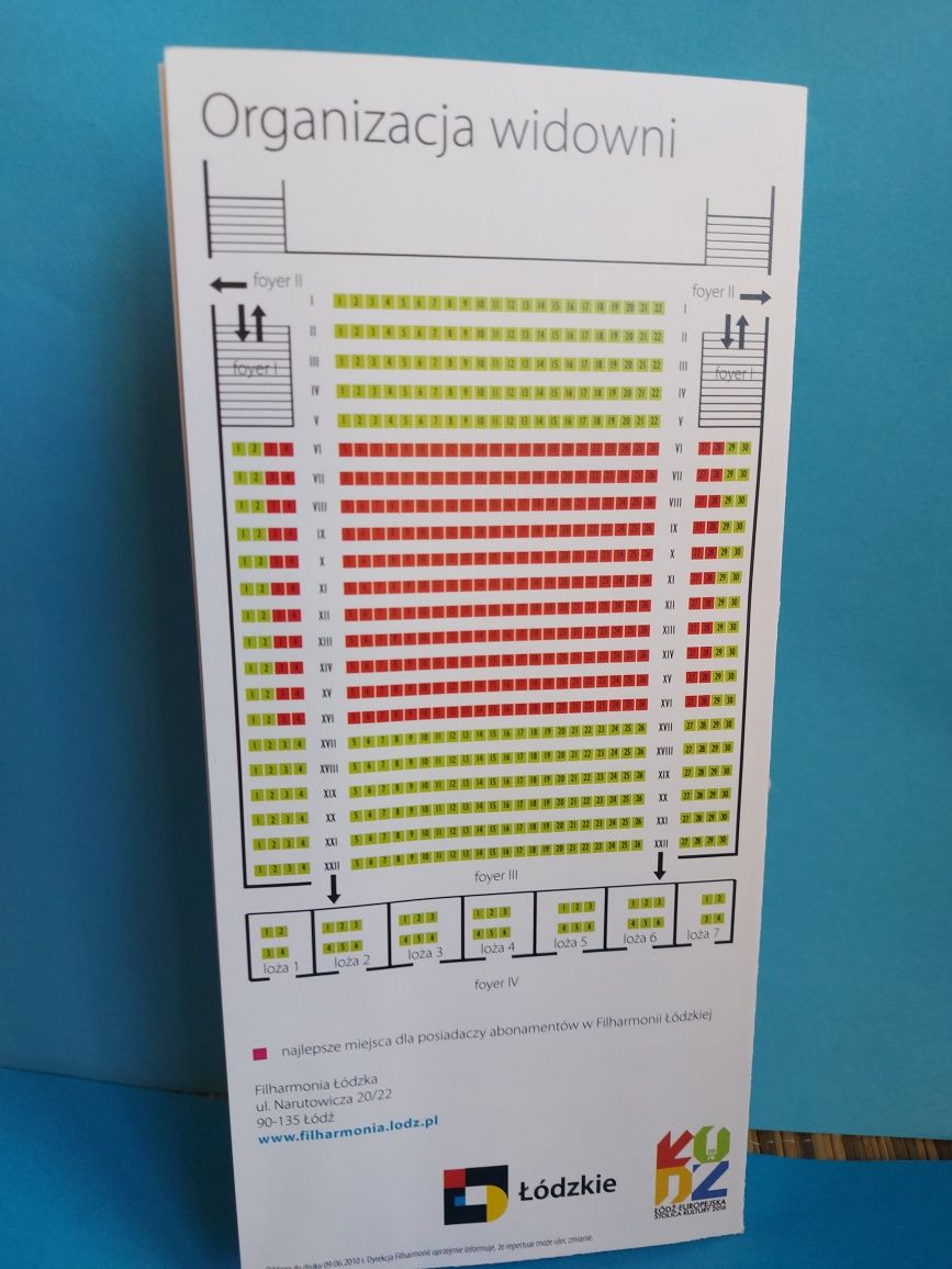 4 sztuki broszury PRL FILHARMONIA ŁÓDZKA 2010r