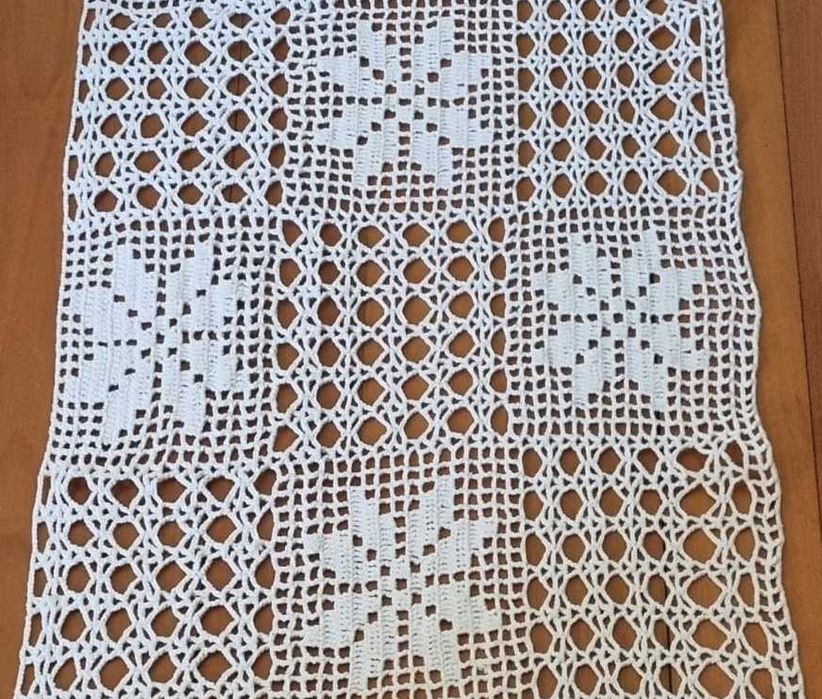 Toalha/Echarpe Renda Artesanal Cru