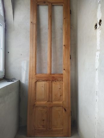 Двері деревяні, з завісами, без коробки, сосна, без ужитку