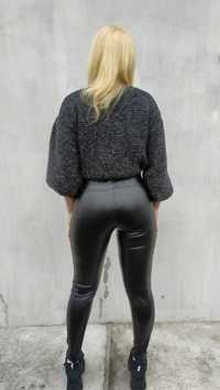 Кожаные лосины еко черные лигенсы жіночі шкіряні лосини брюки штани